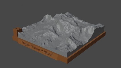 kafes noktalama isareti dağ manzara yanardağ arazi çevre doğa fotogrametri yükseklik dem Bilim 3d print model - Mito3D