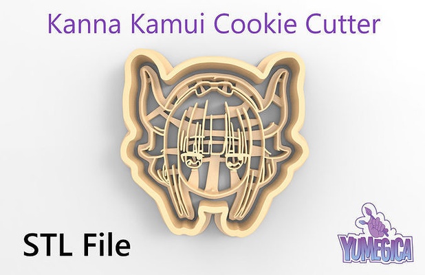 kanna kamui perder kobayashi continuar mucama galleta cortador stl san moe lolicon manga dibujos animados japón japón pastel tubo anime kannakamui casa cocina comida 3d print model - Mito3D