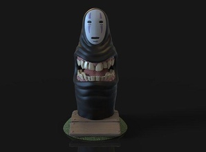 kaonashi viso arte chihiro 3print statua giocattolo sculture 3d print model - Mito3D