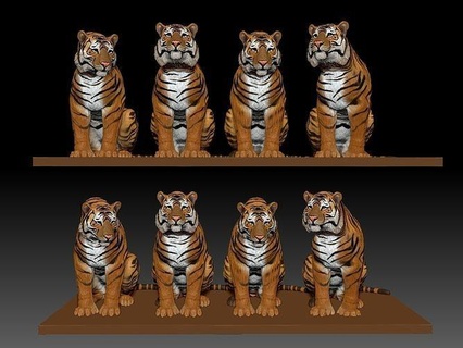 tigres sesión kaplan estatua 3d impresora modelo Tigre stl animal cabeza escultura safari vida silvestre gato mamífero siberiano zoo fauna Arte esculturas 3d print model - Mito3D