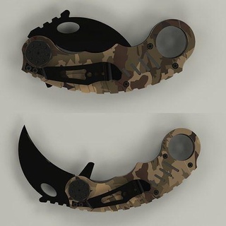 karambit knife csgo cs pocket game cutting bladed weapon render pocekt folding cad 3d army melee military camouflage art 3d print model - Mito3D