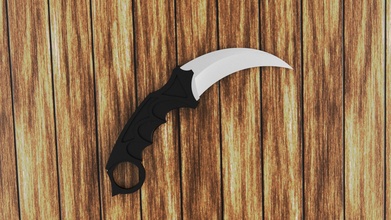 karambit katana coltello spada karmbit arma metall stampa csgo passatempo fai mano utensili 3d print model - Mito3D