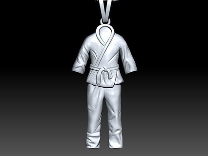 karatè vestito pendente scultura gioielleria oro marziale kimono indossare formazione judo jiujitsu kata jujitsu sport taekwondo uniforme kimano kung stampabile argento ciondoli moda bellezza 3d print model - Mito3D
