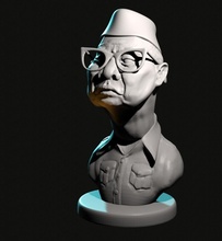 dessin animé Soekarno sculpter carricature statue figure 3d modèle art sculptures 3d print model - Mito3D
