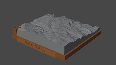 karkoor mountain landscape volcano terrain environment nature photogrammetry elevation dem science 3d print model - Mito3D