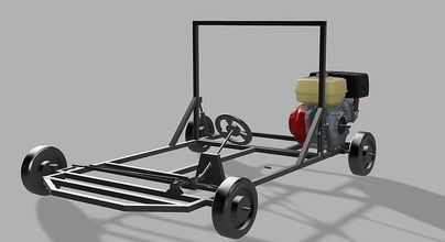 go kart 3d imprimible tecnología coche vehiculo impreso bricolaje diy ender5plus escala modelo pasatiempo automotor 3d print model - Mito3D