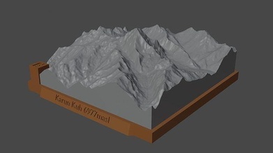 karun kuh mountain landscape volcano terrain environment nature photogrammetry elevation dem science 3d print model - Mito3D