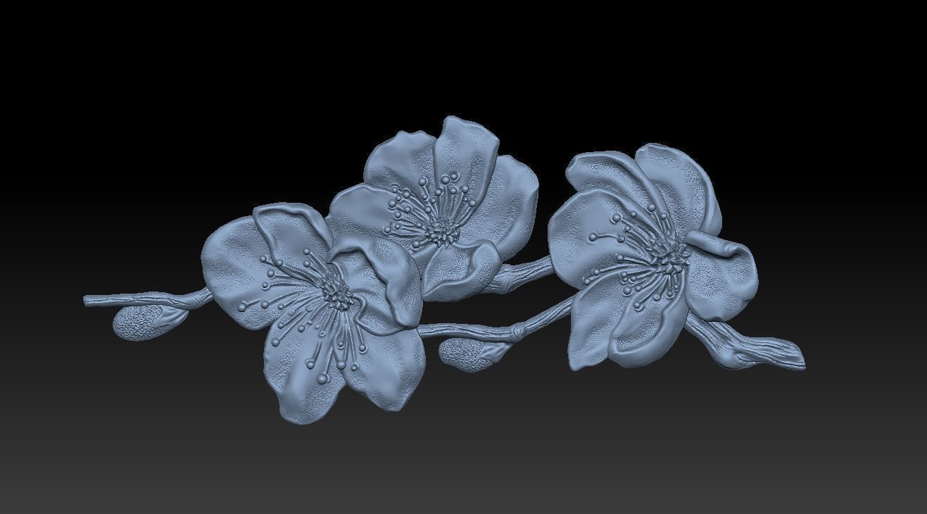 katana-sakura - relief Kunst Blume japan die Erleichterung katana sakura zippo Münzen Abzeichen 3D print model - Mito3D