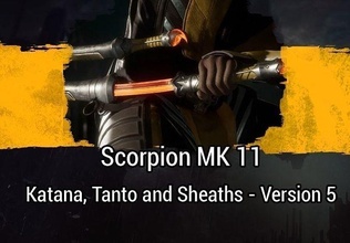 katana skorpion mk 11 ausführung 5 tanto mantel mk11 null sterblich kombat mortal shaokahn shao kahn schwert waffe japan ninja raiden cosplay goro spiele spielzeuge spiel zubehör 3d print model - Mito3D