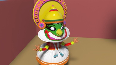 kathakali south indian danceform toy house traditional accessories southindian dance colourful cute classical chumbak 3d print model - Mito3D
