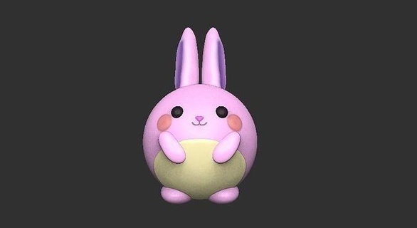 kawaii bunny easter rabbit cute fun toy pet keychain art 3d print model - Mito3D