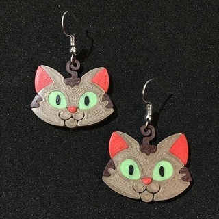 kawaii gattini orecchino impostato gatto gatti gattino carina dolcezza gioielleria orecchini 3d print model - Mito3D