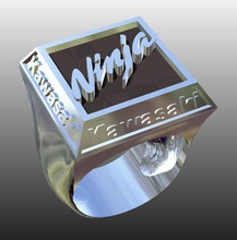kawasaki ring chevalier anello motorbike ninja jewelry rings 3d print model - Mito3D