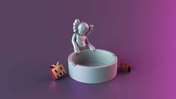 kaws ashtrays silicone mould stl love decor home homedecor cute minimal 3dmodel mito3d yeggi stlfinder house 3D print model - Mito3D