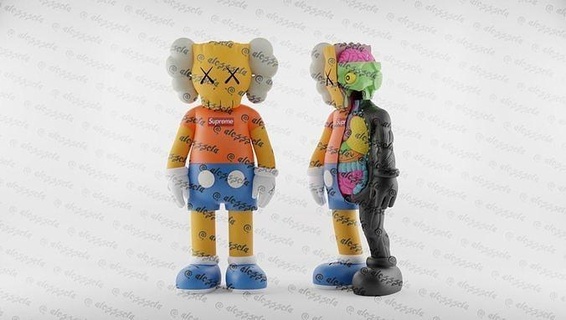 kaws bart simpson flayed open print companion art man medicom toy hypebeast esculpture clown radioactive simpsons homer party hero krusty sneakers springfield marge sculptures 3d print model - Mito3D