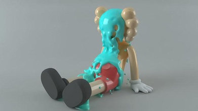 kaws sıvı heykel sanat yüce bape hipebeast ayı tuğlası yeezy nike beyaz kapalı çağdaş kawsart reçine yazdır oyunlar oyuncaklar heykeller 3d print model - Mito3D