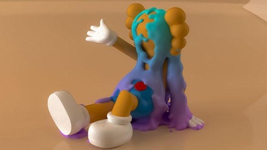 kaws sıvı sanat heykel yüce bape hipebeast ayı tuğlası yeezy nike beyaz kapalı çağdaş oyuncak tasarımcı oyuncaklar kawsart reçine yazdır oyunlar heykeller 3d print model - Mito3D