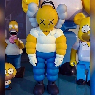 kaws homer simpson party print companion art medicom toy hypebeast esculpture marge bart man character radioactive simpsons white sneakers springfield decoration interior games toys 3d print model - Mito3D