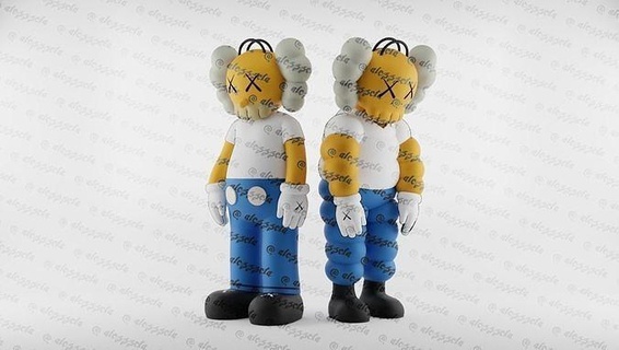 kaws homer simpson x party print companion art medicom toy hypebeast esculpture radioactive simpsons bart sneakers springfield marge character white decoration interior games toys 3d print model - Mito3D