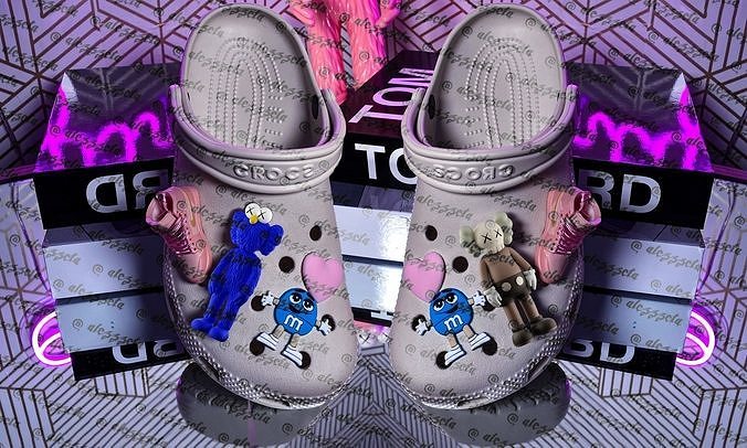 kaws jibbitz charm companion x bff print hypebeast art medicom toy anime crocs button charms keychain gift interior accesories shoe collectibles bearbrick cartoon decoration pin fashion shoes 3D print model - Mito3D