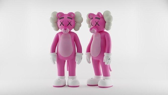 kaws rosado fantasma impresión hypebeast Arte medicom juguete escultura Mickey red ratón autores Brian donelly dibujos animados esculturas 3d print model - Mito3D