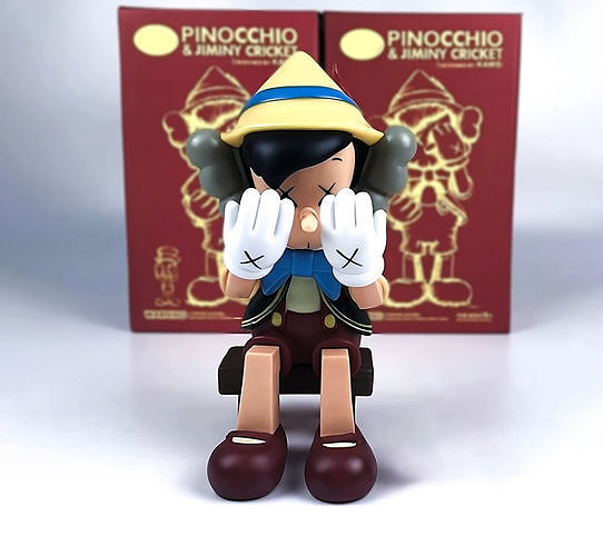 kaws pinocchio sat print companion art toy vinyl disney cartoon character sofubi limited collection cute edition collectibles bearbrick gepetto jiminy cricket hunter games toys 3D print model - Mito3D