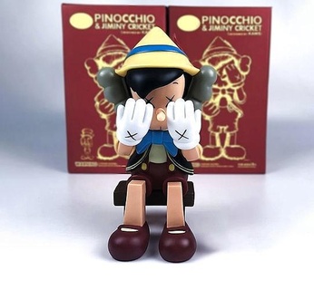 kaws pinocchio sat print kaws companion art toy pinocchio vinyl disney cartoon character sofubi limited collection cute edition collectibles bearbrick gepetto jiminy cricket hunter games toys games toys  3d print model - Mito3D
