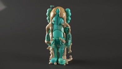 kaws stella guerre soldato arte supremo yeezy nike bianco giocattolo d'arte giocattoli design kawsart resina stampa statua giochi sculture fluido navicella spaziale 3d print model - Mito3D