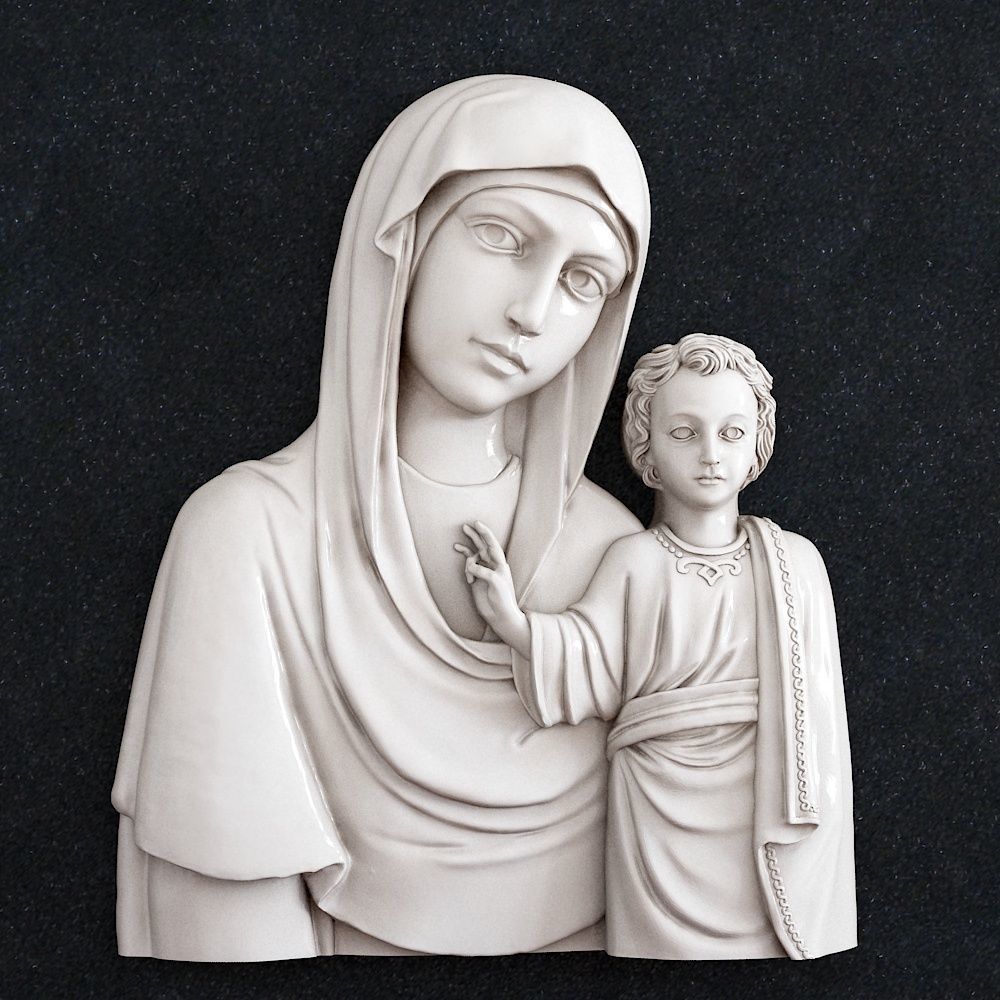 Kazan anne Tanrı ikon Tanrının annesi din takı altın dindar nesne gümüş mücevher heykel Sanat heykeller 3D print model - Mito3D