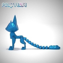 flexy cat print in place articulating toy dragon lizard flexi flexible articulated supports fantasy mythical cute pet crystal art sculptures games toys 3d print model - Mito3D
