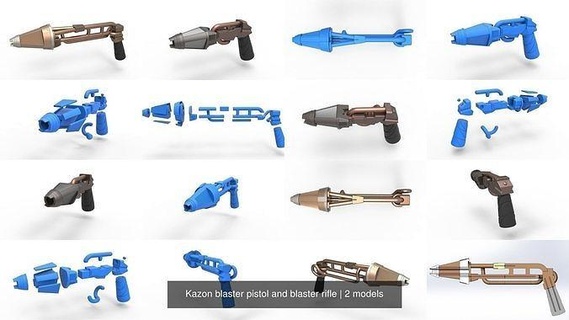 kazon blaster pistol rifle prop cosplay replica scifi startrek blasterpistol blasterrifle phaser startrekvoyager hobby diy 3d print model - Mito3D