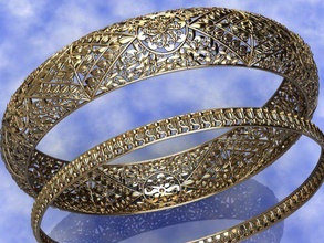kbr-06 filigree bangles bracelet bracelets gold kangan bangle pakistan india wedding engagement gift love jewelry fashion beauty printable cad 3d jewellery silver 3d print model - Mito3D