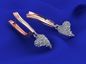 keep my heart earrings jewelry woman fashion precious romance shining printable jewel diamond 3dprinting prototyping love gem gold silver girl elegant sapphire 3d print model - Mito3D