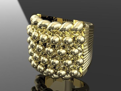Bewahrer Ring Gold 9k 9ct schwer Licht Sattel Belcher Tulpe Pyramide Eichel Anhänger Armband Schmuck Armbänder 3d print model - Mito3D