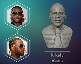 r kelly portrait sculpture statue art rapper rap bust sculptures sunglasses 3d print model - Mito3D