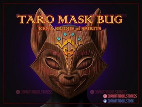 kena bridge of spirits taro mask bug cosplay fashion beauty halloween horror creature helmet kitsune japan japanese fox oni samurai games toys 3d print model - Mito3D