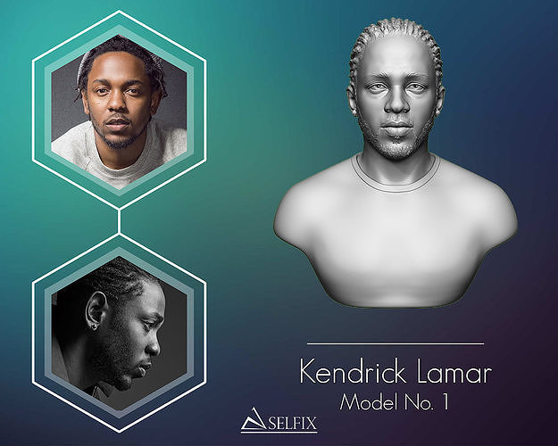 Kendrick Lamar model 1 büst Vesika heykel heykel adam büst 3d rap rapçı Sanat heykeller Kendrick Lamar 3D print model - Mito3D