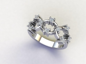 kengkod03 noivado anel diamantes in centro ametista brilhante diamantado diamante esmeralda livre gema joias pedra preciosa ouro jóia jóias joalheria platina precioso argolas rubi safira 3d print model - Mito3D