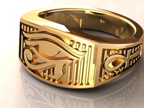 kengkod32 eye of horus diamant emerald engagement free gem gems gemstone gold jewel jewellery jewelry platinum precious ring rings egypt pharaoh khepera re tum 3d print model - Mito3D