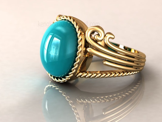 kengkod35 gold ring türkis stein amethyst brillant diamant smaragd engagement frei juwel edelsteine edelstein schmuck platin wertvoll ringe rubin saphir 3d print model - Mito3D