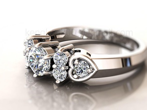 kengkod66 coração modelado diamante noivado anel ametista brilhante diamantado esmeralda livre gema joias pedra preciosa ouro jóia jóias joalheria platina precioso argolas rubi safira 3d print model - Mito3D
