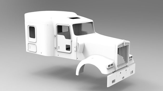 Kenworth w900l 1 14 Tamiya grandioso transportista Rey personalizado chasis rc camión juegos juguetes 3D print model - Mito3D
