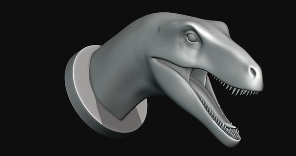 kerretrasaurus cabeça dinossauro impressão 3d modelo imprimível arte esculturas 3d print model - Mito3D