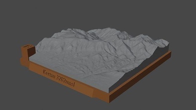 kertau mountain landscape volcano terrain environment nature photogrammetry elevation dem science 3d print model - Mito3D