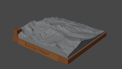 kesis içinde dağ manzara yanardağ arazi çevre doğa fotogrametri yükseklik dem Bilim 3d print model - Mito3D