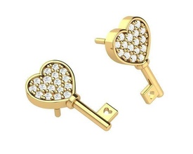 Schlüssel Ohrring Schmuck Gold Silber druckbar Juwel brillant Diamant Ring Sterling Engagement Mode Schönheit Unternehmen Saphir Ohrringe 3d print model - Mito3D