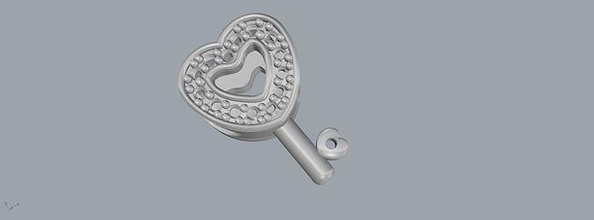 llave corazón pandora ouro prata joia moda 3d print model - Mito3D