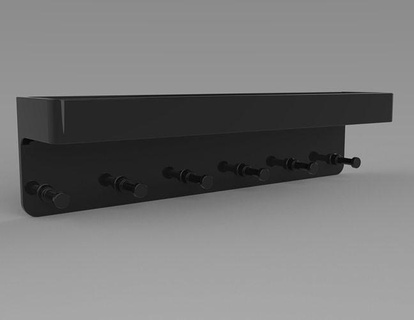 chave suporte enviar organizador prateleira tray 6 ganchos gancho casa 3d print model - Mito3D