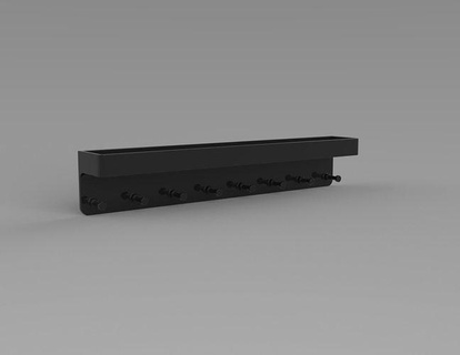 key holder - mail organizer rack tray- 8 hooks hook house interior post accessories box decor 3d print model - Mito3D