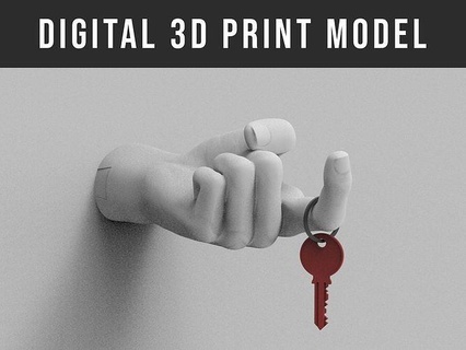 chave suporte mão escultura 3dprinting impressão Arquivo 3dprint imprimível decoração parede chaveiro arte esculturas 3d print model - Mito3D